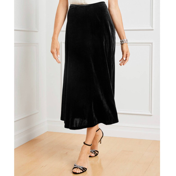 Talbots Dresses & Skirts - GUC TALBOTS VELVET SKIRT BLACK WRAP SIZE 18W